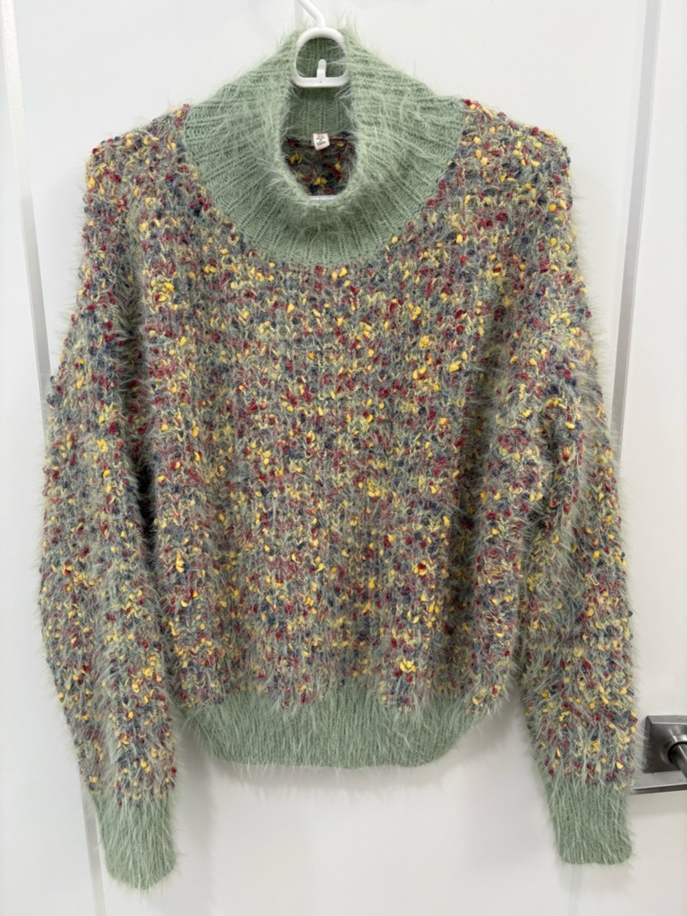 Anthropologie Raga Oversized Boucle Knit Mock Neck Sweater Size XS